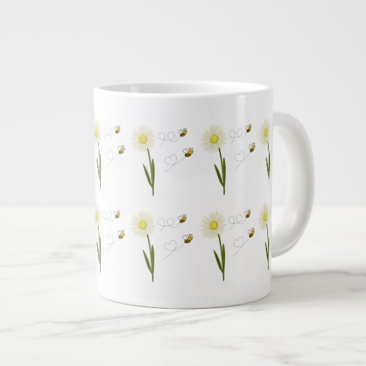 Zwei kleine und niedliche Bienen Jumbo-Tasse (Vorderseite Rechts)