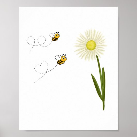 Zwei kleine und niedliche Bienen Poster (Vorne)