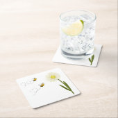 Zwei kleine und niedliche Bienen Rechteckiger Pappuntersetzer (Vor Ort)