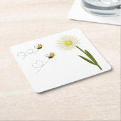 Zwei kleine und niedliche Bienen Rechteckiger Pappuntersetzer (angewinkelt)