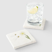 Zwei kleine und niedliche Bienen Steinuntersetzer (Seitenansicht)