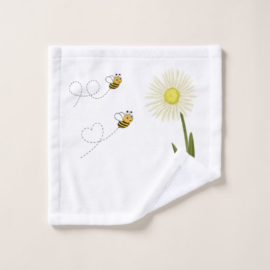 Zwei kleine und niedliche Bienen Waschlappen (Waschlappen)