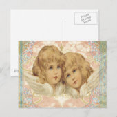 Zwei kleine Vintage Engel Postkarte (Vorne/Hinten)