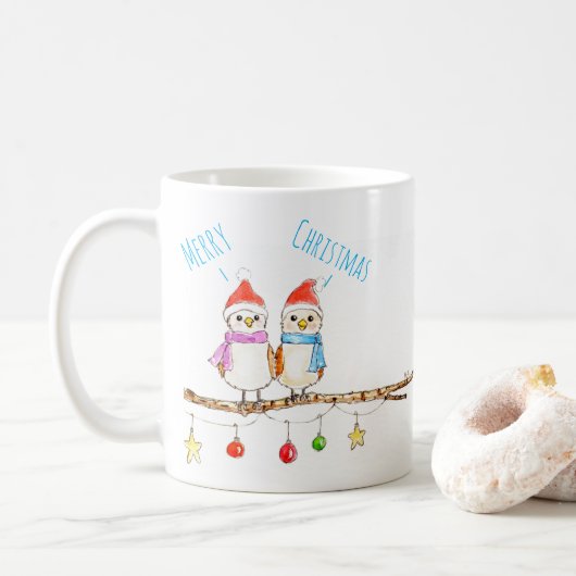 Zwei kleine Vögel Kaffeetasse (Mit Donut)