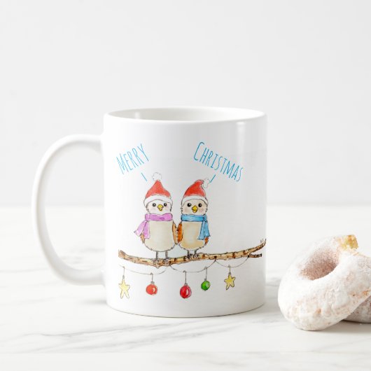 Zwei kleine Vögel Kaffeetasse (Mit Donut)