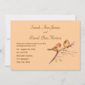 Zwei kleine Vogelspangen pfirsichbraun Rustikale N Einladung (Vorderseite)