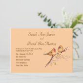 Zwei kleine Vogelspangen pfirsichbraun Rustikale N Einladung (Stehend Vorderseite)