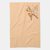 Zwei kleine Vogelspangen pfirsichbraun Rustikale N Küchentuch (Vertikal)