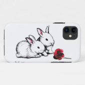 Zwei kleine weiße Kaninchen Case-Mate iPhone Hülle (Rückseite (Horizontal))