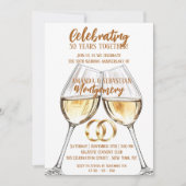 Zwei klinkende Brille 50. Hochzeitstag Einladung (Vorderseite)