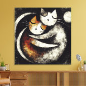 Zwei knuddelnde Katzen Leinwanddruck – Chagall-ins (Insitu (Wohnzimmer))