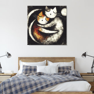 Zwei knuddelnde Katzen Leinwanddruck – Chagall-ins