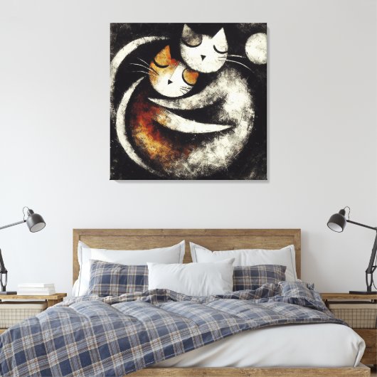 Zwei knuddelnde Katzen Leinwanddruck – Chagall-ins (Insitu (Schlafzimmer))