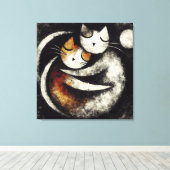 Zwei knuddelnde Katzen Leinwanddruck – Chagall-ins (Insitu (Holzboden))