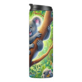 Zwei Koalas im Schmetterlingswald Thermosbecher (Nach rechts gedreht)