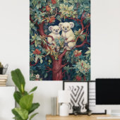 Zwei Koalas oben auf einem Kaugummi Poster (Heimbüro)