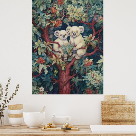 Zwei Koalas oben auf einem Kaugummi Poster (Küche)