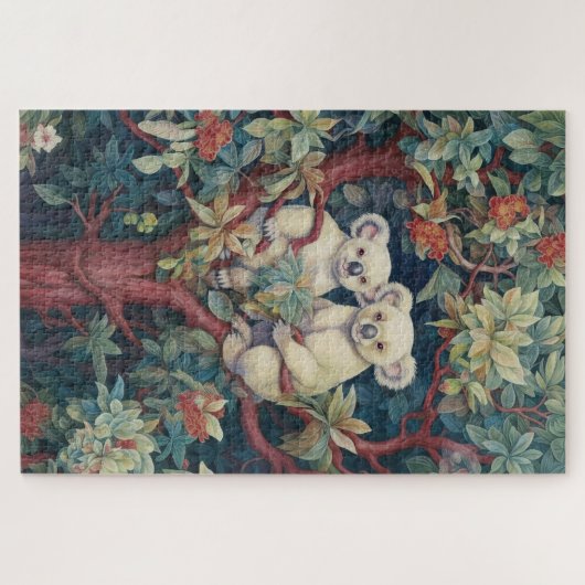 Zwei Koalas sitzen in einem Gummibaum Puzzle (Horizontal)