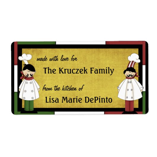 Zwei Koch Etiketten für die Lebensmittelzubereitun (Vorne)