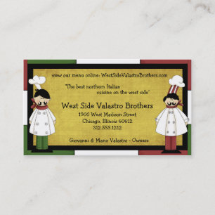 Zwei Kochs-Restaurant-Geschäfts-Karte Visitenkarte