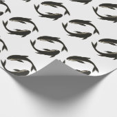 Zwei Koi - Tinte Pinselfische Geschenkpapier (Ecke)