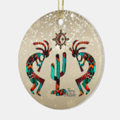 Zwei Kokoplelli spielen die Keramik Flute Keramik Ornament (Links)