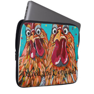 Zwei komische Rooster Laptopschutzhülle