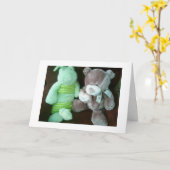 ZWEI KONGRATULIERUNGEN AN 2 STUFFED-TIERE KARTE (Gelbe Blume)