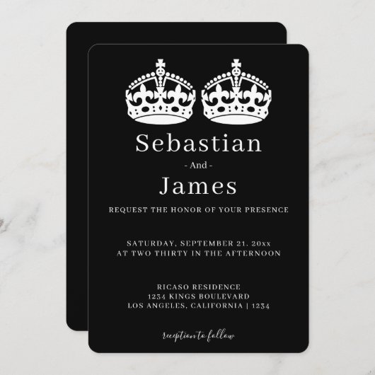 Zwei Könige machen eine Paarkrone, die als homosex (Vorne/Hinten)