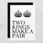 Zwei Könige machen eine Paarkrone, die als homosex Ankündigung (Vorne/Hinten)