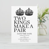 Zwei Könige machen eine Paarschwulenhochzeit Ankündigung (Stehend Vorderseite)