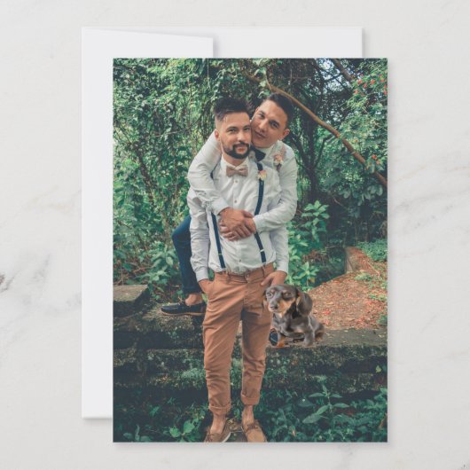 Zwei Könige machen eine Paarschwulenhochzeit Ankündigung (Rückseite)