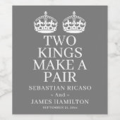 Zwei Könige machen eine Paarschwulenhochzeit Weinetikett (Einzelnes Label)