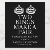 Zwei Könige machen eine Paarschwulenhochzeit Weinetikett (Einzelnes Label)