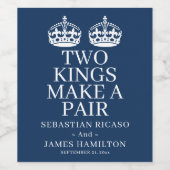 Zwei Könige machen eine Paarschwulenhochzeit Weinetikett (Einzelnes Label)