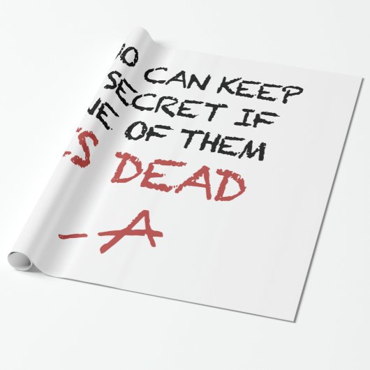 zwei können ein Geheimnis behalten, wenn eine von Geschenkpapier (Ungerollt)