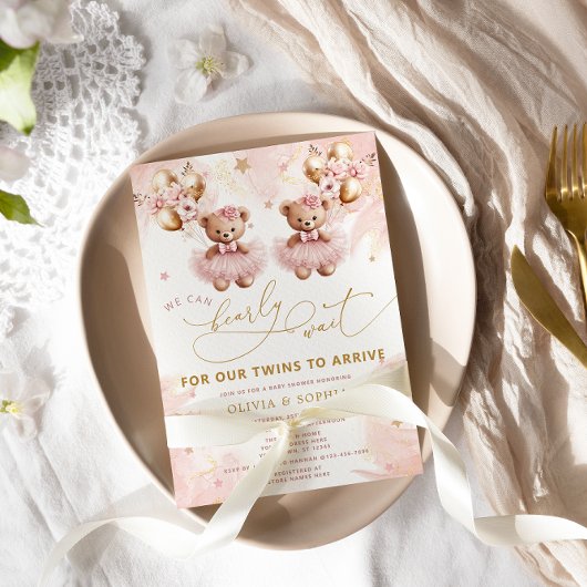 ZWEI können wir frühzeitig abwarten Babydusche Einladung