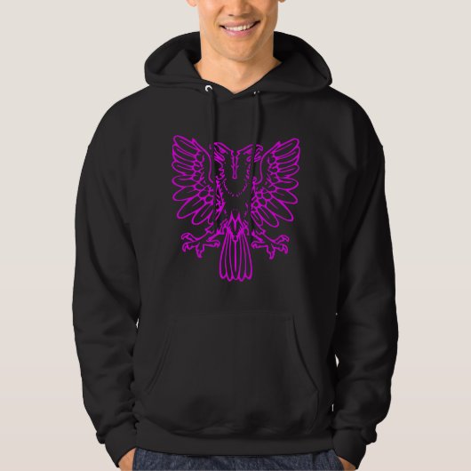 Zwei Kopfadler - Magenta Hoodie (Vorderseite)