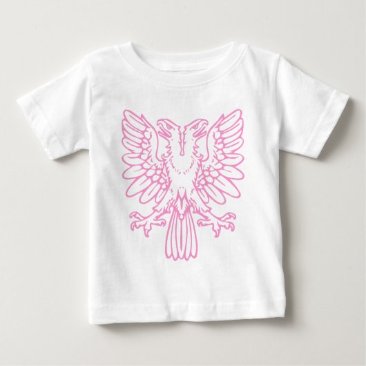 Zwei Kopfadler - Rosa Baby T-shirt (Vorderseite)