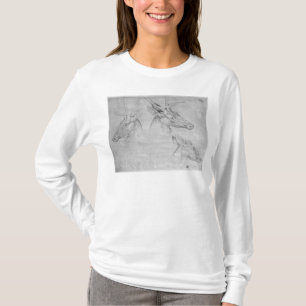 Zwei Köpfe der Hirsche, ein Kopf einer T-Shirt