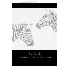 Zwei Köpfe sind immer besser als eine Zebras-Karte