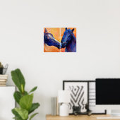 Zwei Kopfgemälde: Modernes Equine Art Duo Poster (Heimbüro)