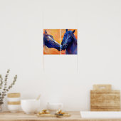 Zwei Kopfgemälde: Modernes Equine Art Duo Poster (Küche)