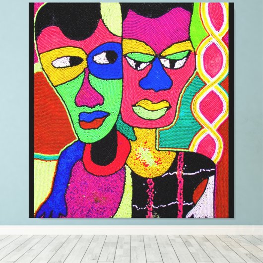 Zwei köstliches Acrylöl auf Leinwand von Moji Okub (Insitu (Holzboden))