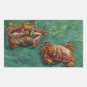 Zwei Krabben von Vincent van Gogh Rechteckiger Aufkleber