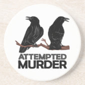 Zwei Krähen = Mordversuch Getränkeuntersetzer (Vorne)