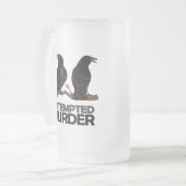 Zwei Krähen = Mordversuch Mattglas Bierglas (Vorderseite Links)