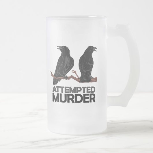 Zwei Krähen = Mordversuch Mattglas Bierglas (Rechts)