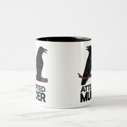 Zwei Krähen = Mordversuch Zweifarbige Tasse (Mittel)
