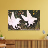 Zwei Krane am Rande eines Teiches Leinwanddruck (Insitu (Wohnzimmer))